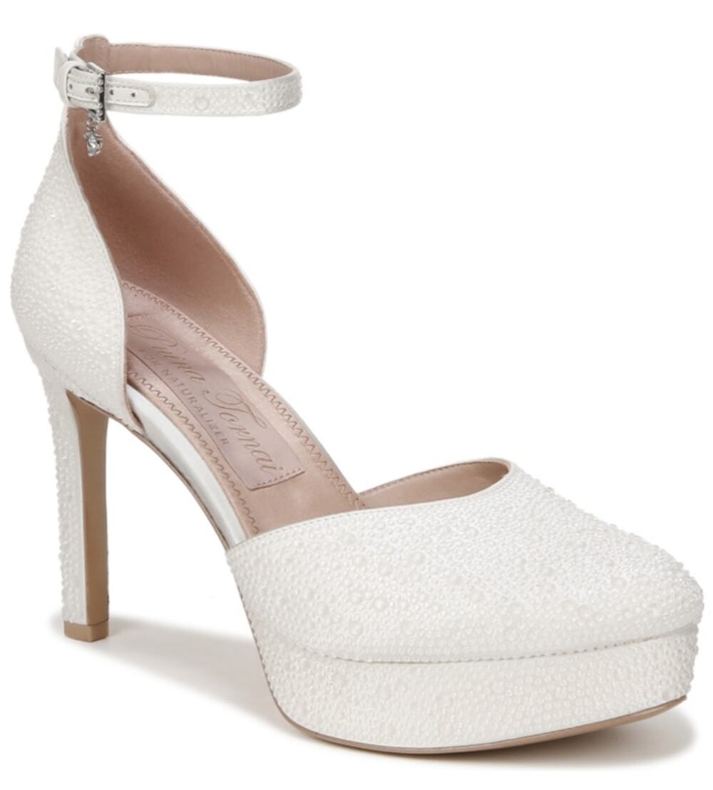 Naturalizer Pnina Tornai Womens Rak Platform Heels Size 8.5 M White Satin NWOB